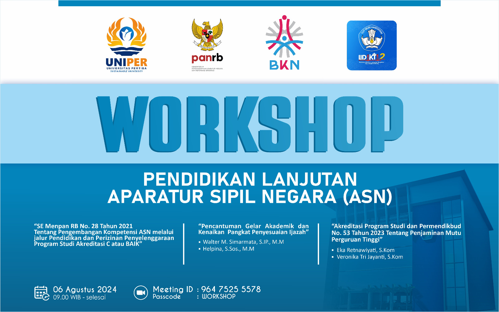 Workshop Pendidikan Lanjutan Aparatur Sipil Negara (ASN)